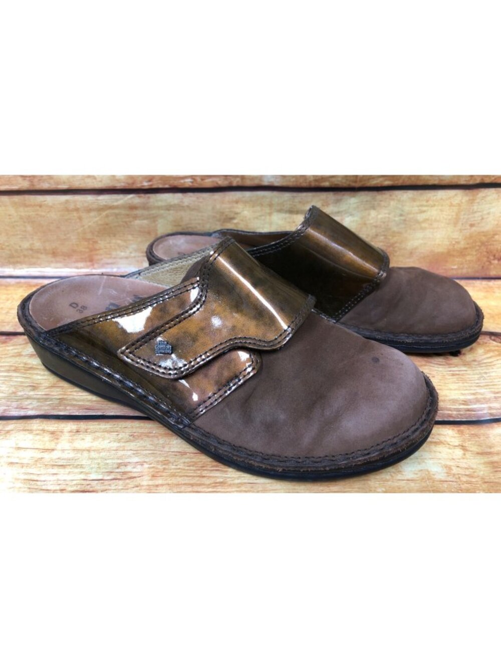 Finn Comfort  Womens 38 D Aussee Brown Leather Mules Slip On Shoes